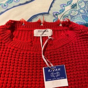 Ladies new red sweater size lg